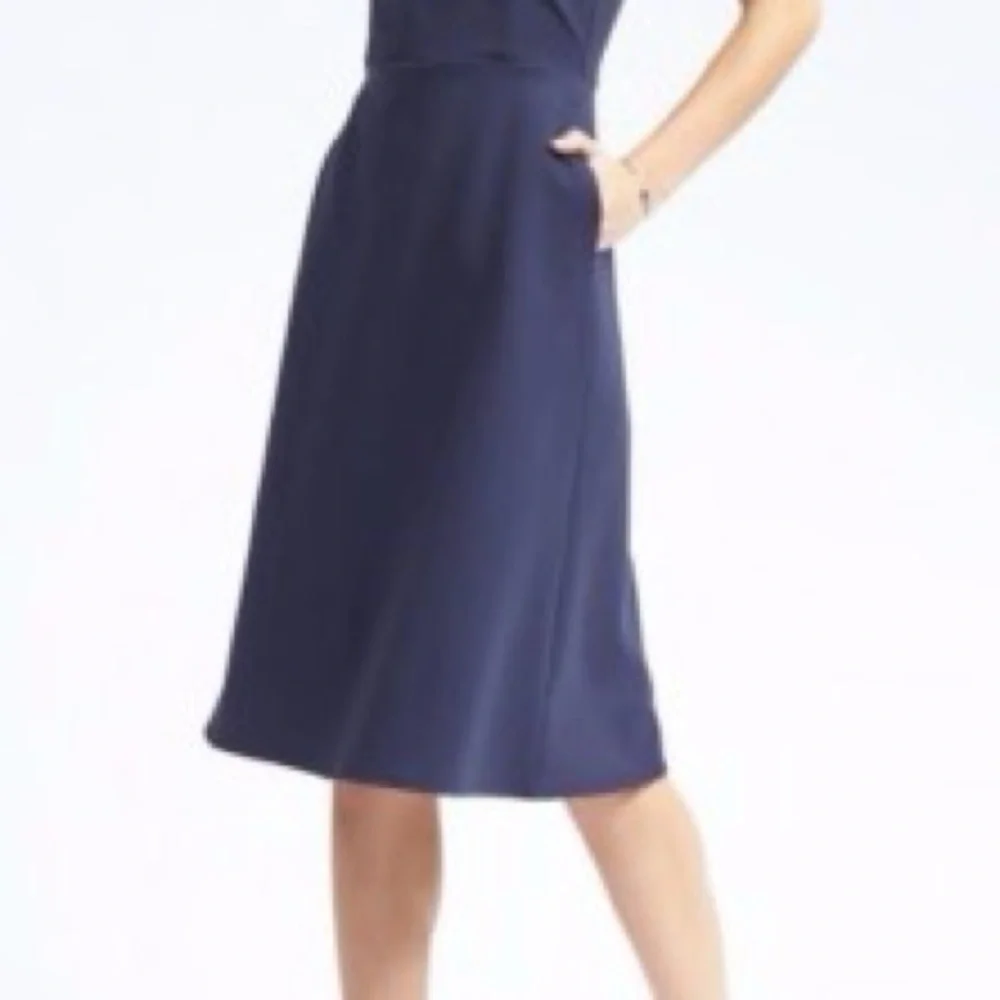 Banana Republic Navy Cross-Back A-Line Dress - Picture 4 of 5